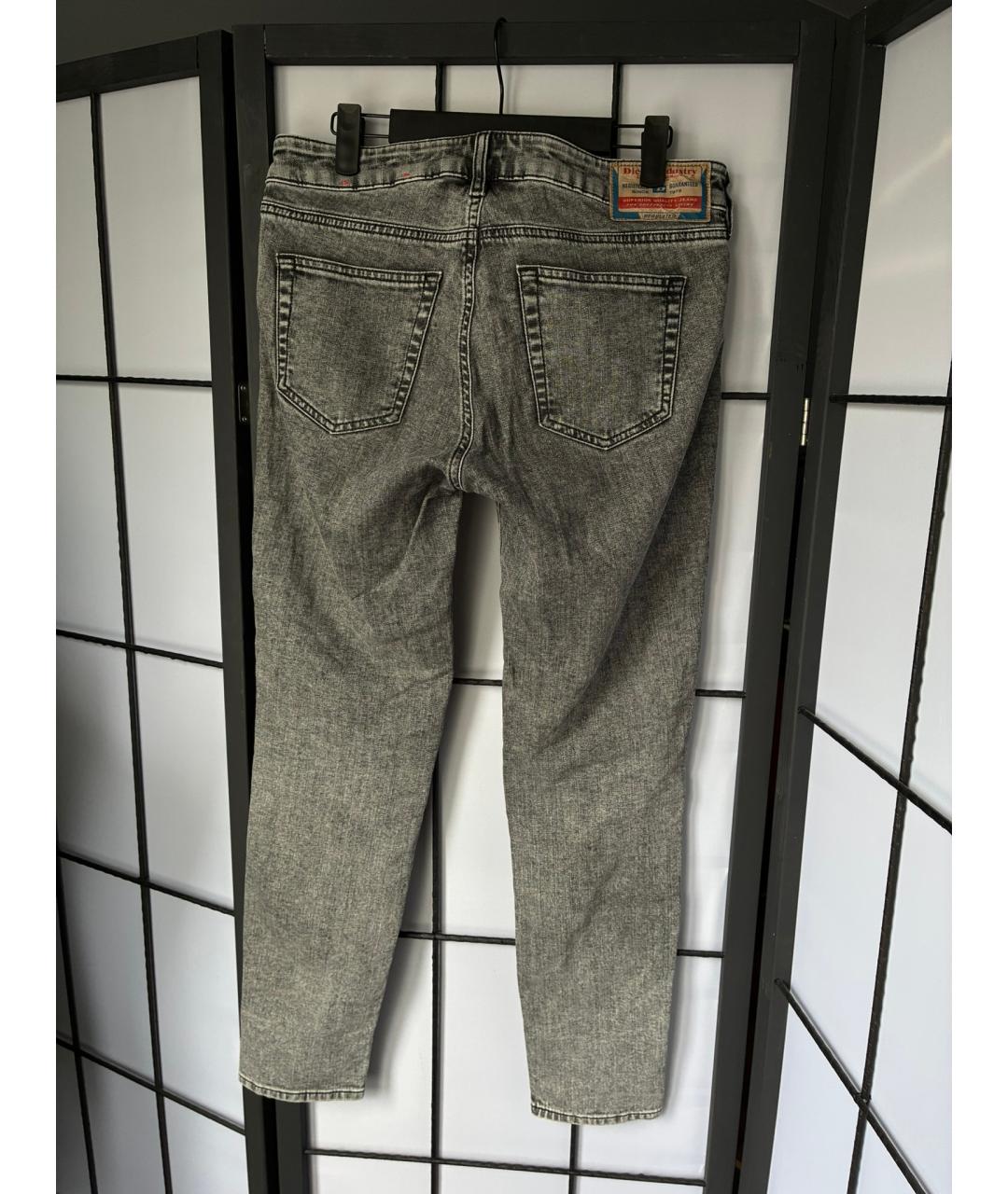 DIESEL Серые хлопко-эластановые джинсы слим, фото 2
