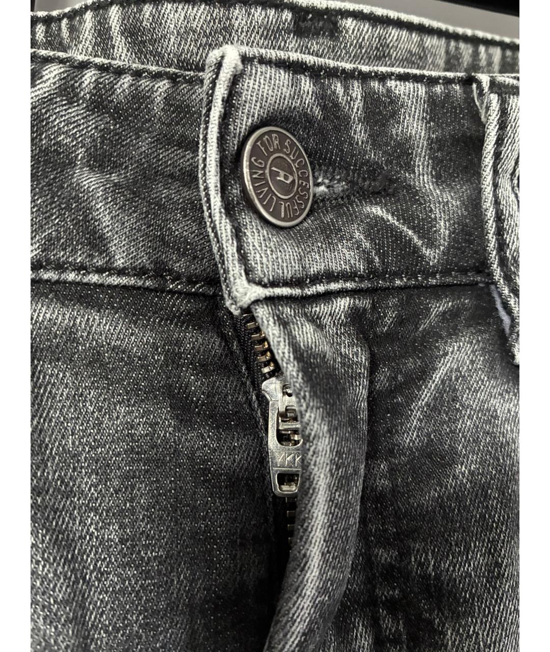 DIESEL Серые хлопко-эластановые джинсы слим, фото 7