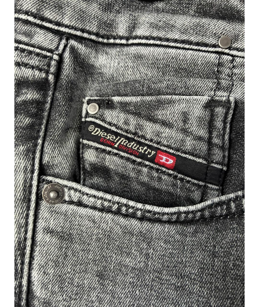 DIESEL Серые хлопко-эластановые джинсы слим, фото 6