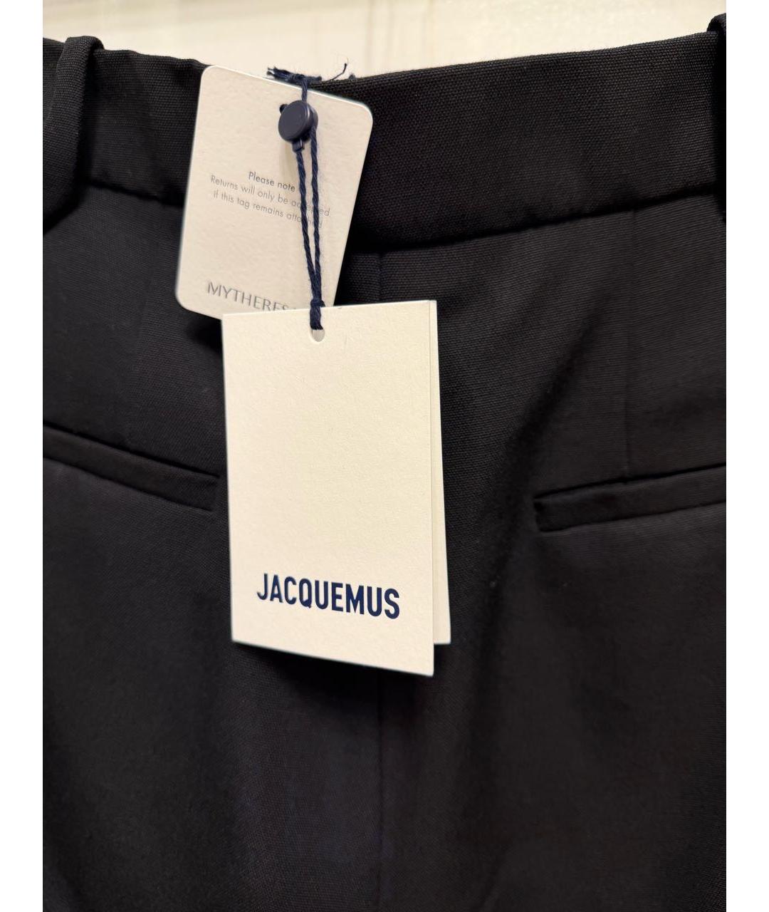 JACQUEMUS Черные шерстяные брюки широкие, фото 3
