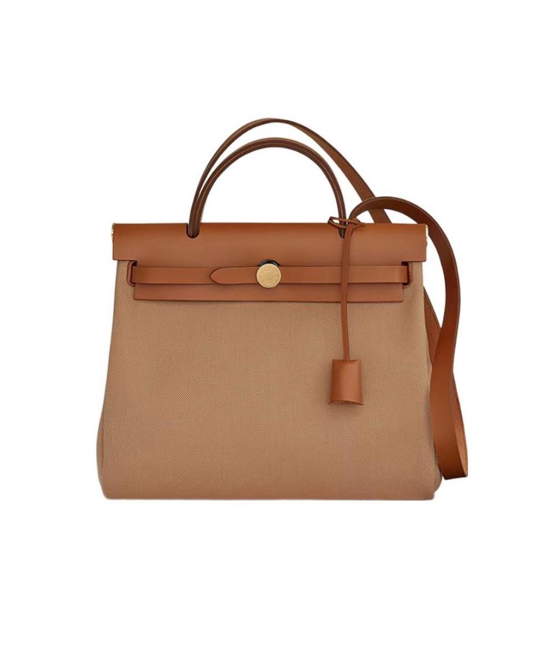 HERMES Коричневая тканевая сумка через плечо, фото 9