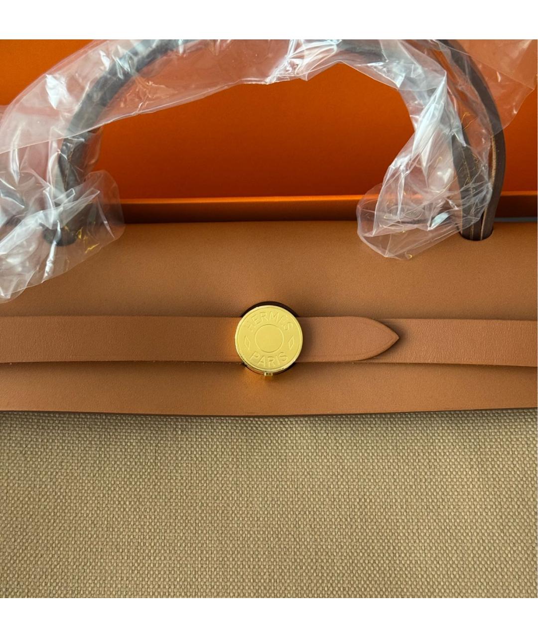 HERMES Коричневая тканевая сумка через плечо, фото 6