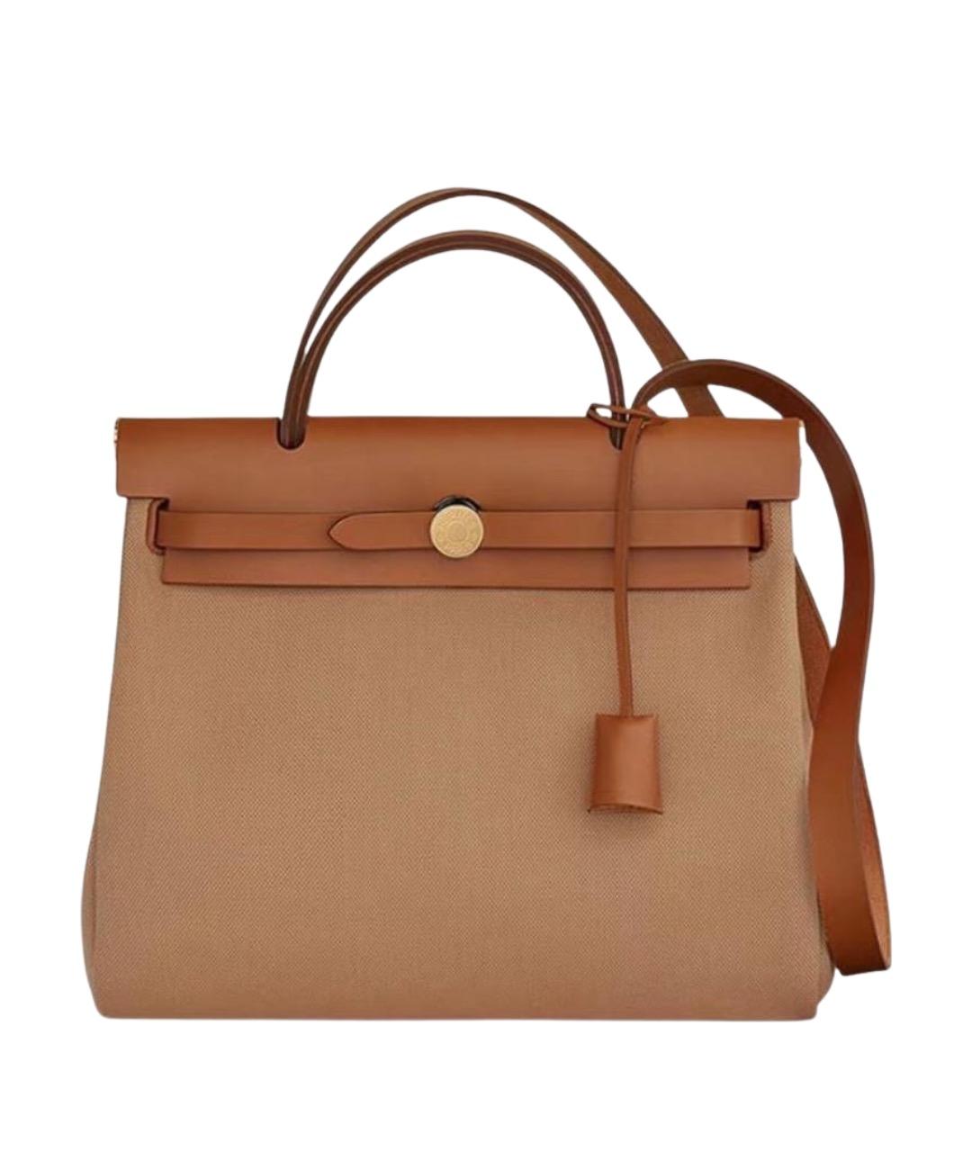 HERMES Коричневая тканевая сумка через плечо, фото 1