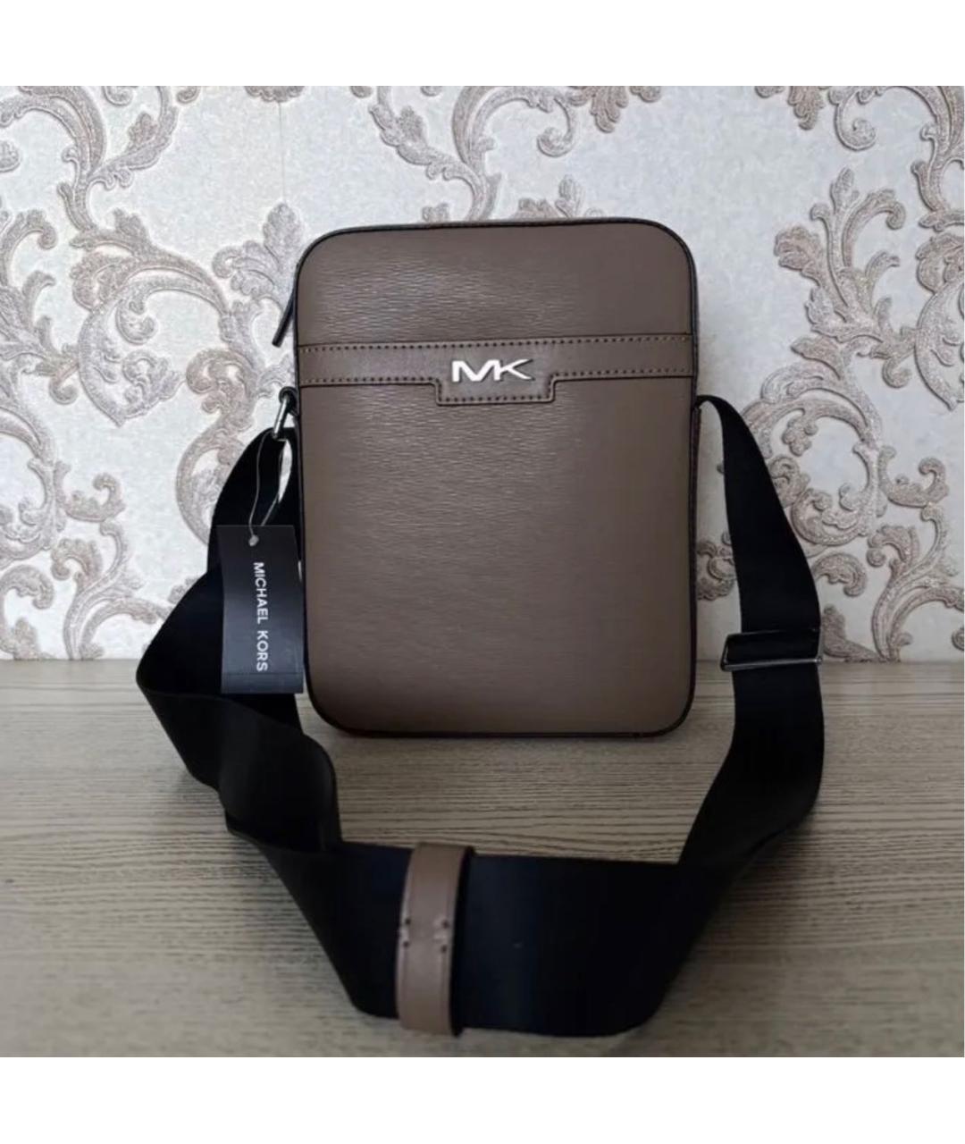 MICHAEL KORS Серая сумка на плечо из искусственной кожи, фото 6