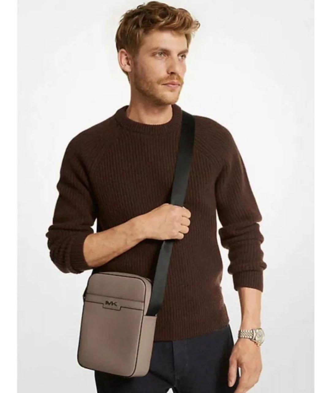 MICHAEL KORS Серая сумка на плечо из искусственной кожи, фото 5