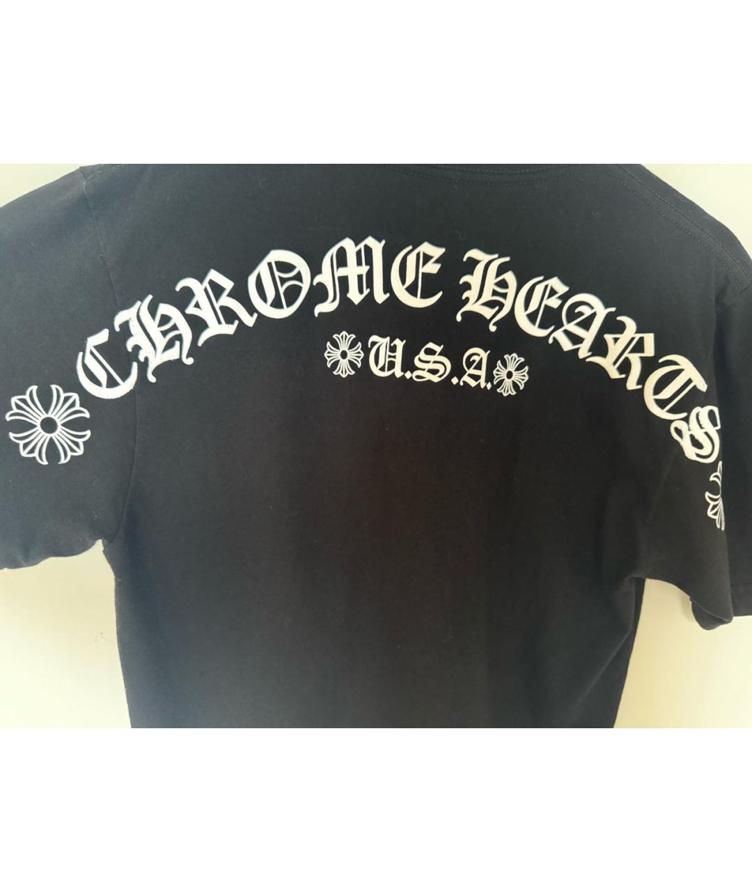 CHROME HEARTS Черная хлопковая футболка, фото 3