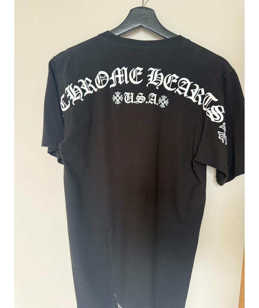 CHROME HEARTS Черная хлопковая футболка, фото 2