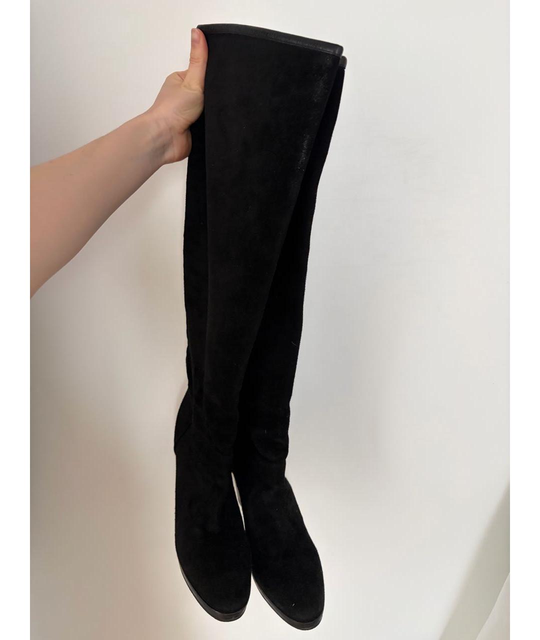 LORO PIANA Черные замшевые ботфорты, фото 4