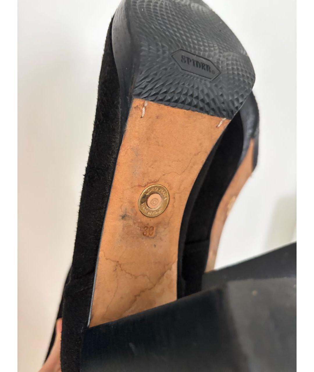 LORO PIANA Черные замшевые ботфорты, фото 3