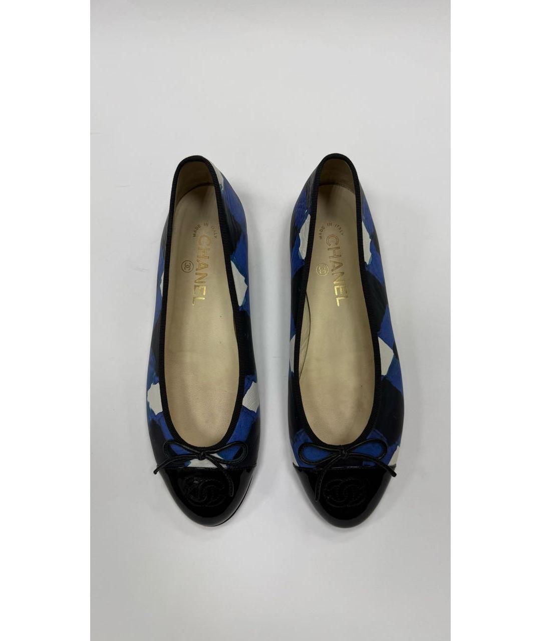 CHANEL Синие кожаные балетки, фото 3