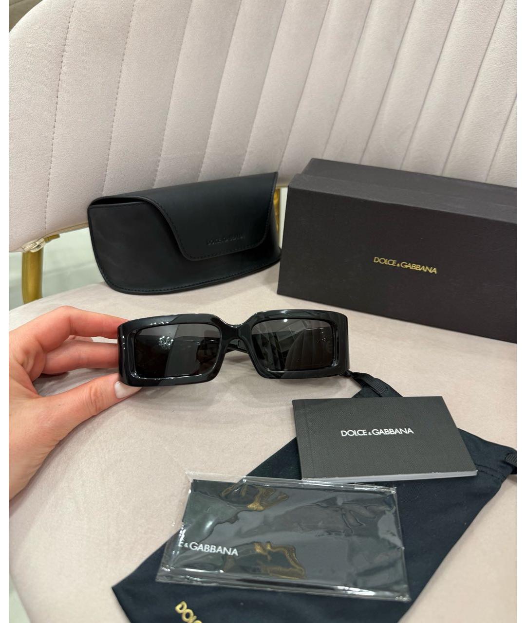 DOLCE&GABBANA Черные пластиковые солнцезащитные очки, фото 2