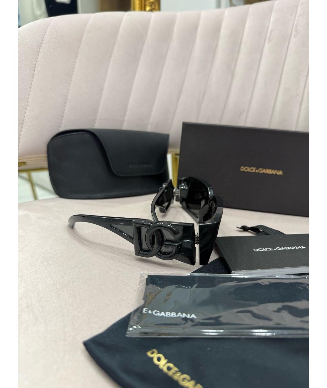 DOLCE&GABBANA Черные пластиковые солнцезащитные очки, фото 5