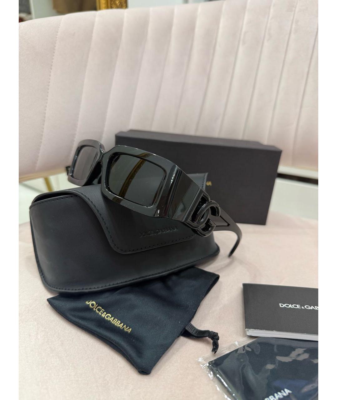 DOLCE&GABBANA Черные пластиковые солнцезащитные очки, фото 3