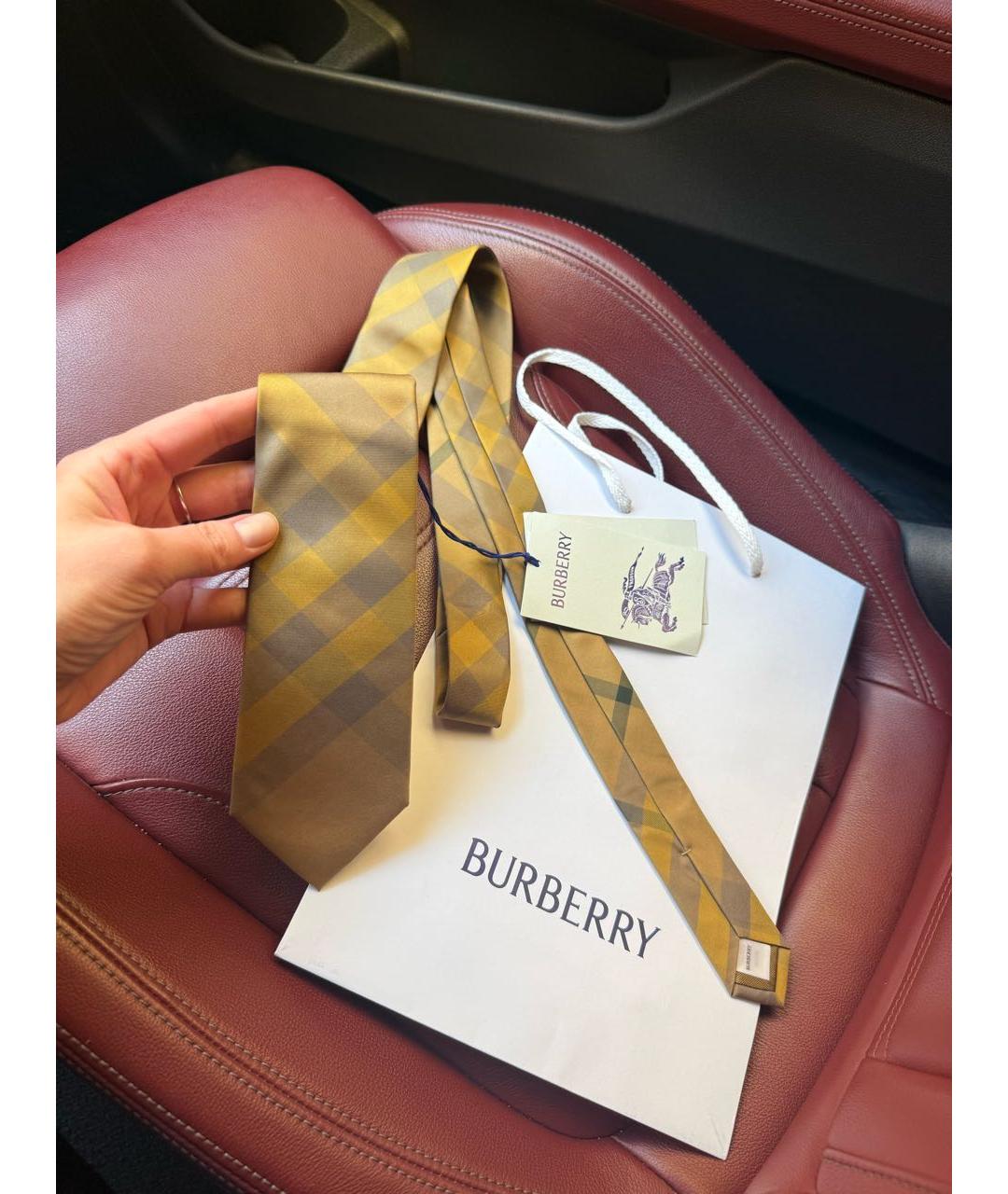 BURBERRY Бежевый галстук, фото 3