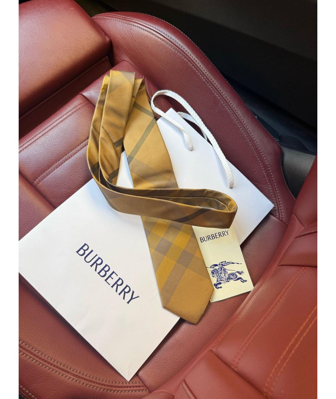 BURBERRY Бежевый галстук, фото 4