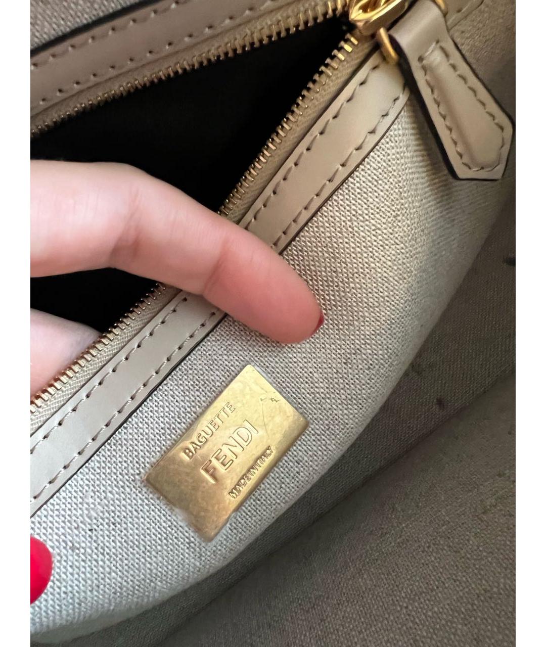 FENDI Бежевая сумка через плечо, фото 5
