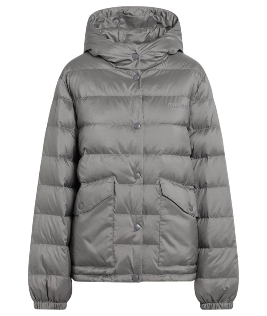 MIU MIU Серая полиэстеровая куртка, фото 1