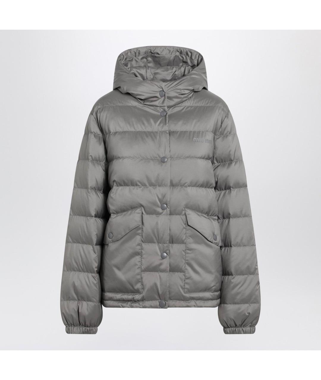 MIU MIU Серая полиэстеровая куртка, фото 3