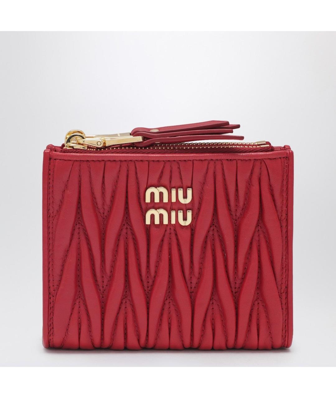 MIU MIU Красный кожаный кошелек, фото 3