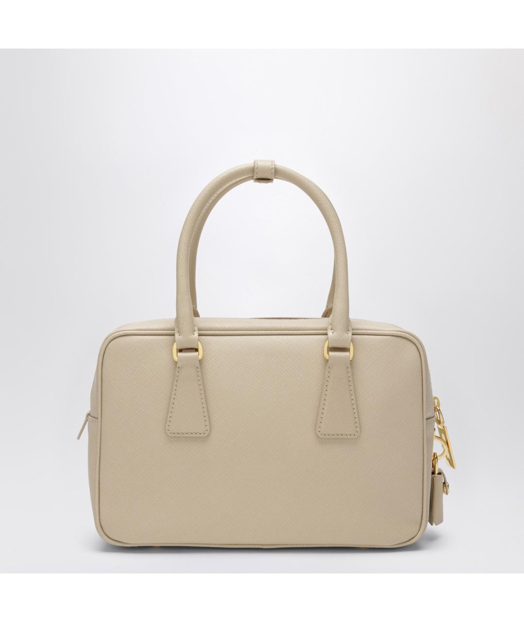 PRADA Бежевая кожаная сумка с короткими ручками, фото 2