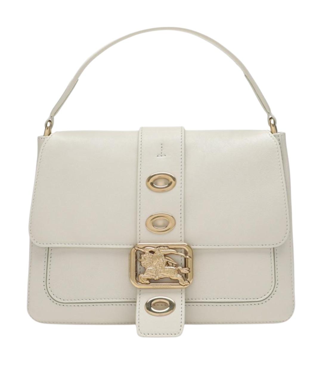 BURBERRY Бежевая кожаная сумка с короткими ручками, фото 1