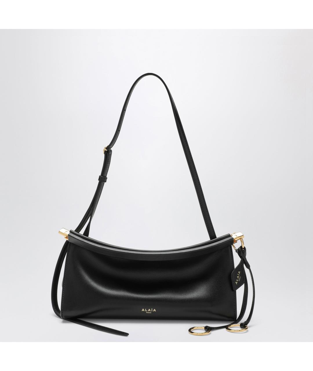 ALAIA Черная кожаная сумка с короткими ручками, фото 3
