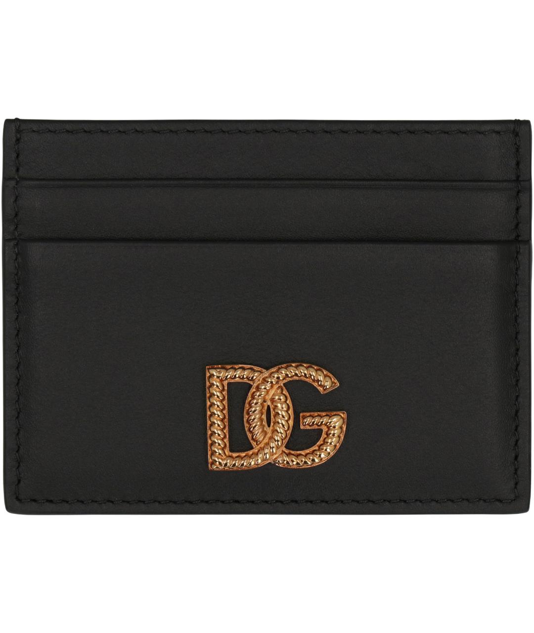 DOLCE&GABBANA Черный кожаный кардхолдер, фото 1