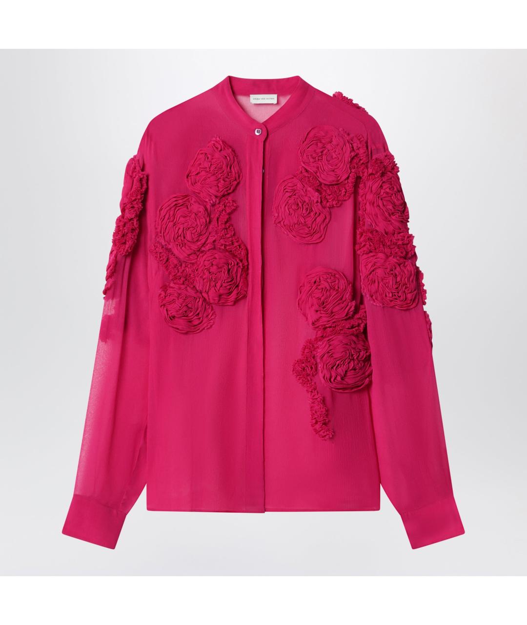 DRIES VAN NOTEN Розовая вискозная рубашка, фото 3