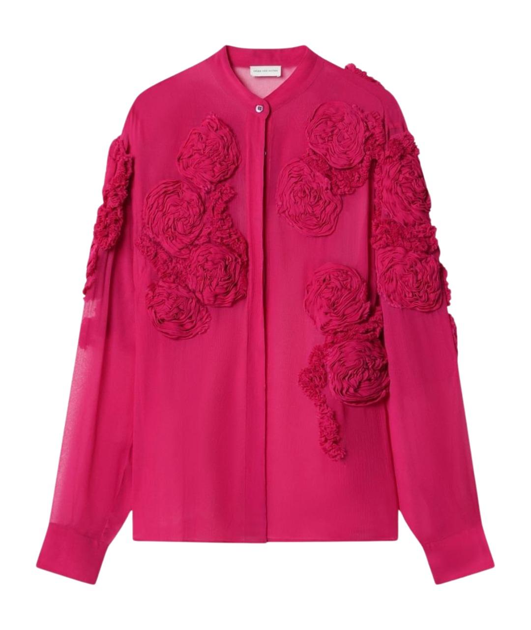 DRIES VAN NOTEN Розовая вискозная рубашка, фото 1