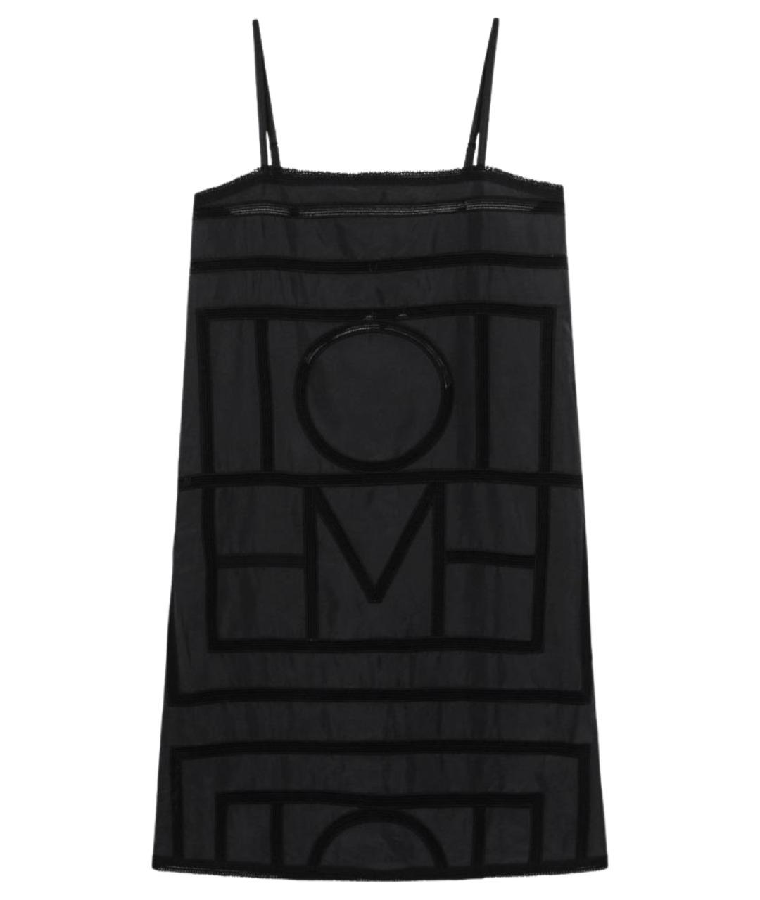 TOTEME Черное шелковое повседневное платье, фото 1