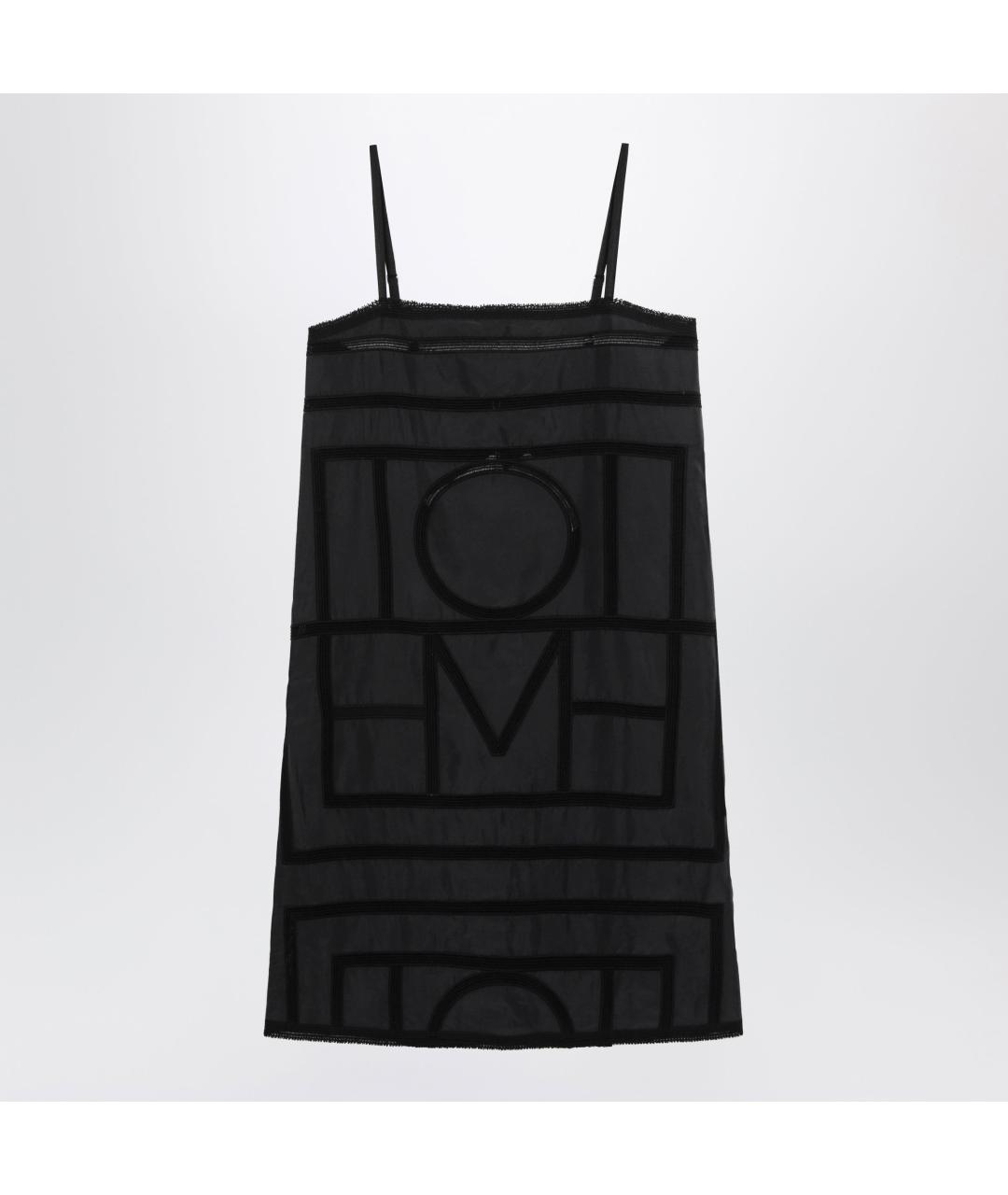 TOTEME Черное шелковое повседневное платье, фото 3