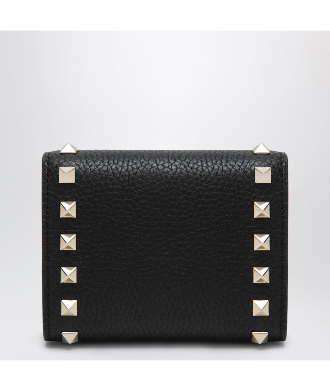 VALENTINO Черный кожаный кошелек, фото 2