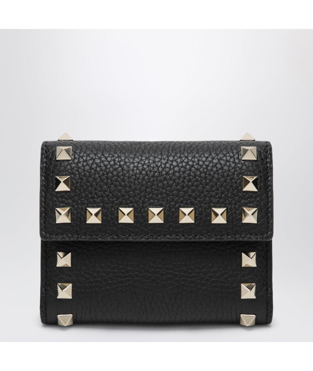 VALENTINO Черный кожаный кошелек, фото 3