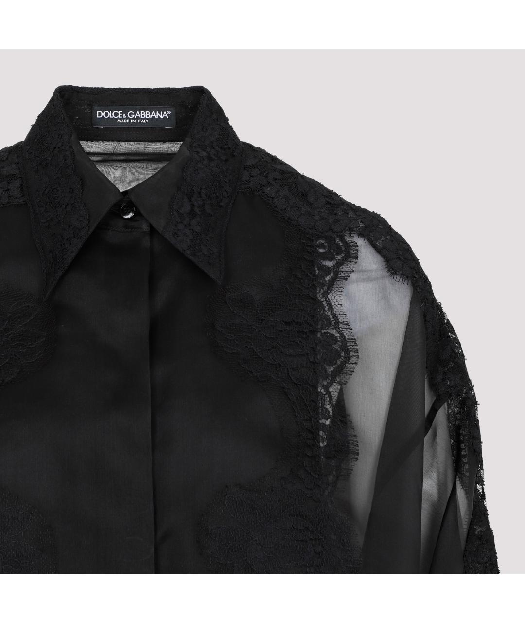 DOLCE&GABBANA Черная шелковая рубашка, фото 4