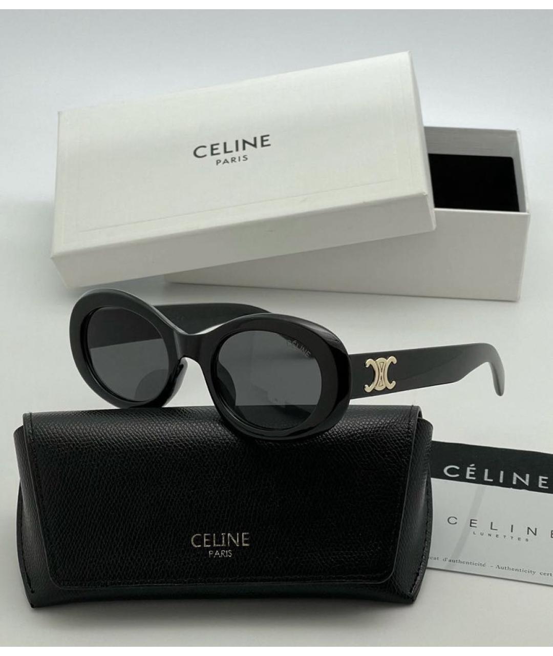 CELINE Черные пластиковые солнцезащитные очки, фото 6