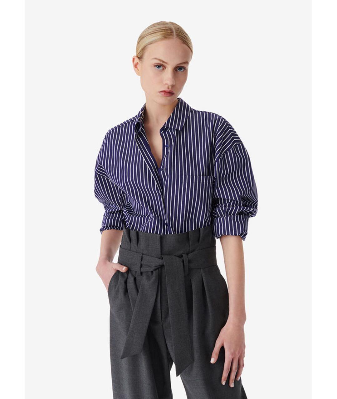 IRO Темно-синяя хлопковая рубашка, фото 6