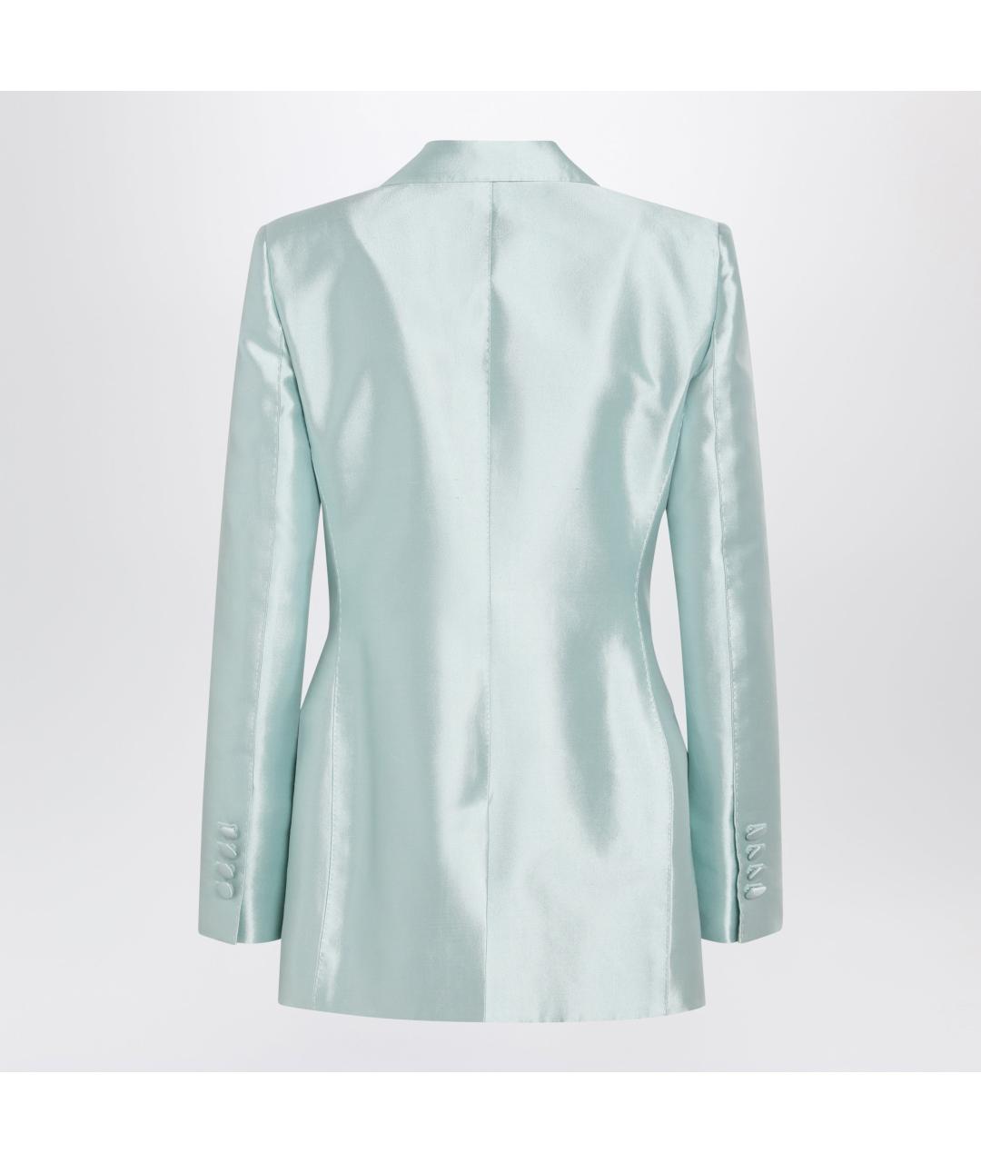 DOLCE&GABBANA Голубой шелковый жакет/пиджак, фото 2