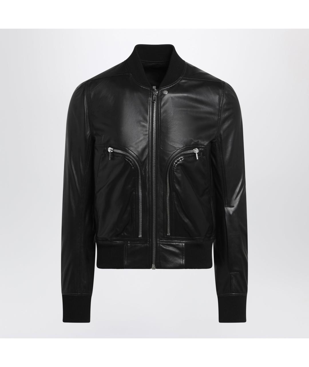 RICK OWENS Черная кожаная куртка, фото 3