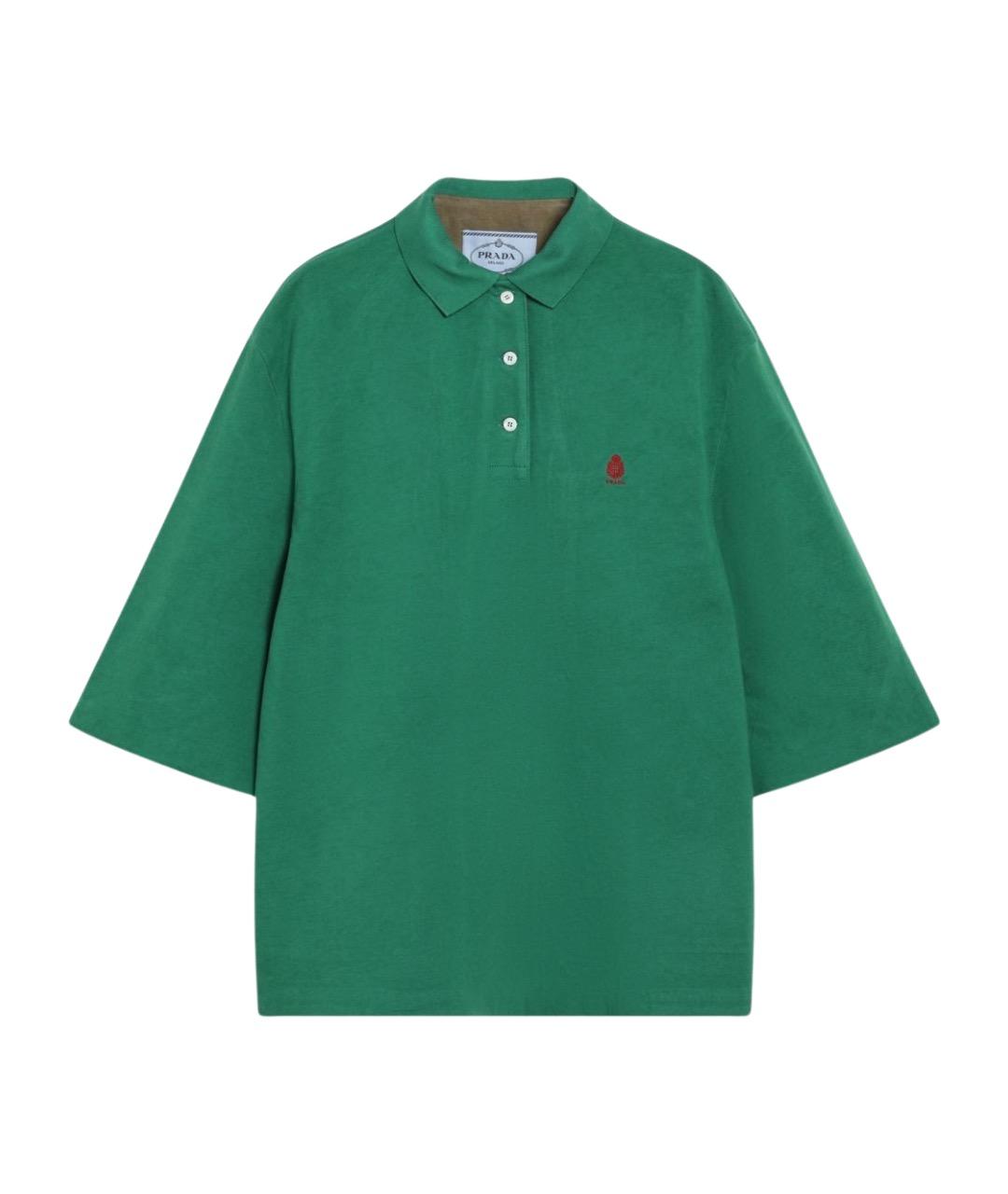 PRADA Зеленая хлопковая футболка, фото 1