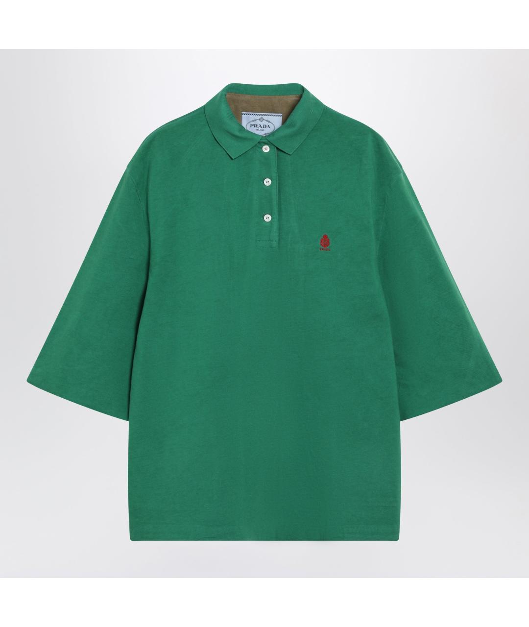 PRADA Зеленая хлопковая футболка, фото 3