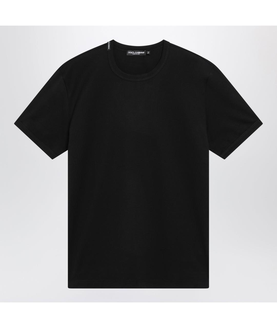 DOLCE&GABBANA Черная хлопковая футболка, фото 3