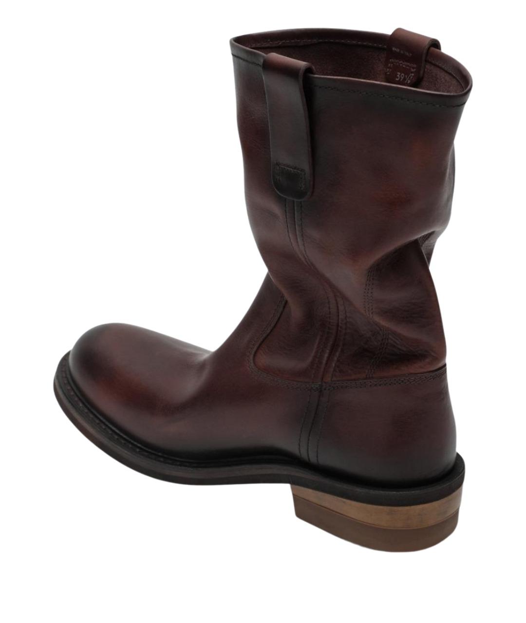 MIU MIU Коричневые кожаные ботинки, фото 2