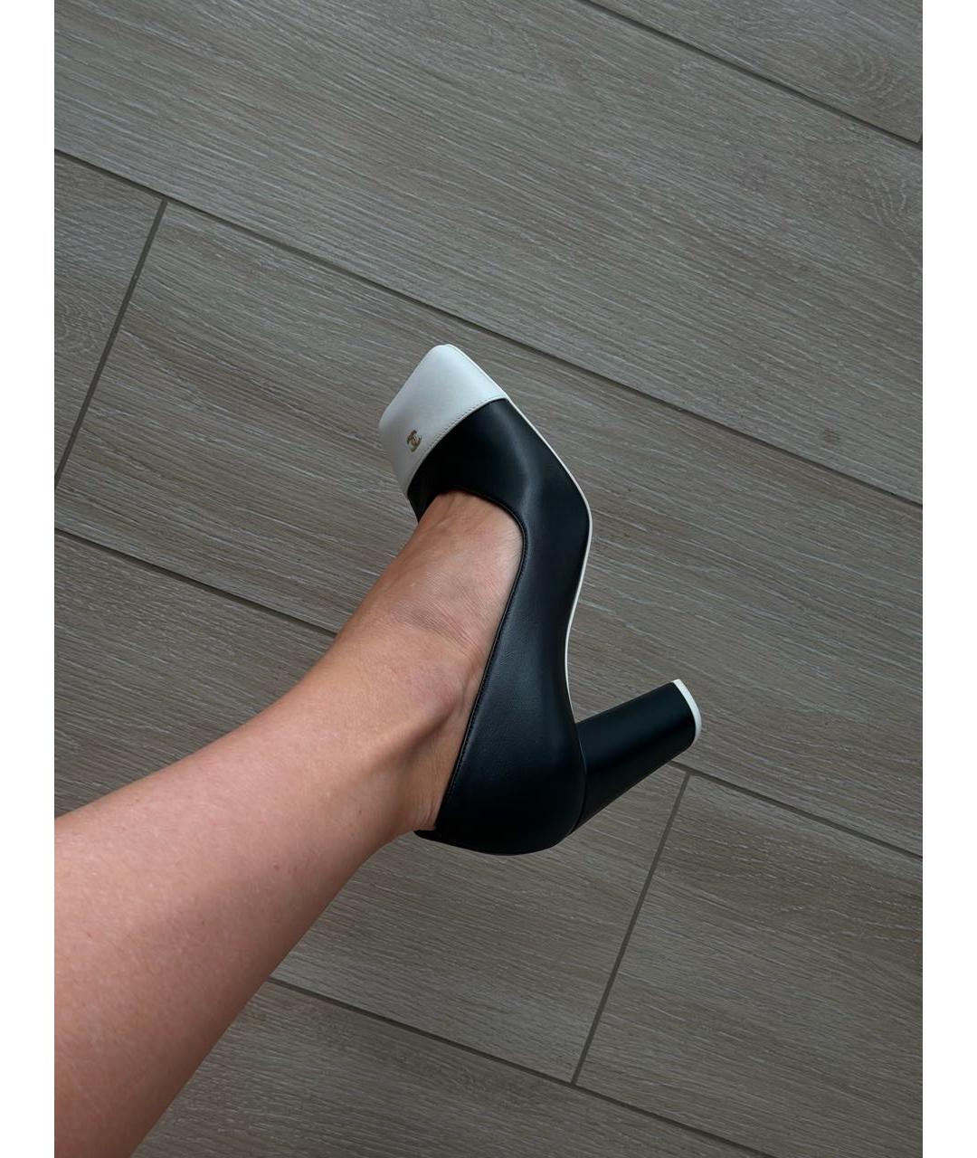 CHANEL Черные кожаные туфли, фото 2