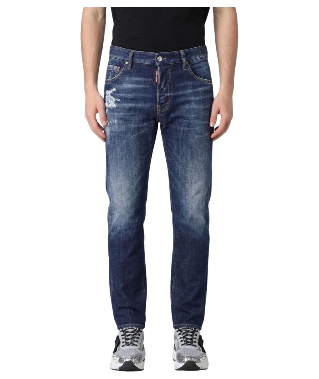 DSQUARED2 Синие хлопковые прямые джинсы, фото 1