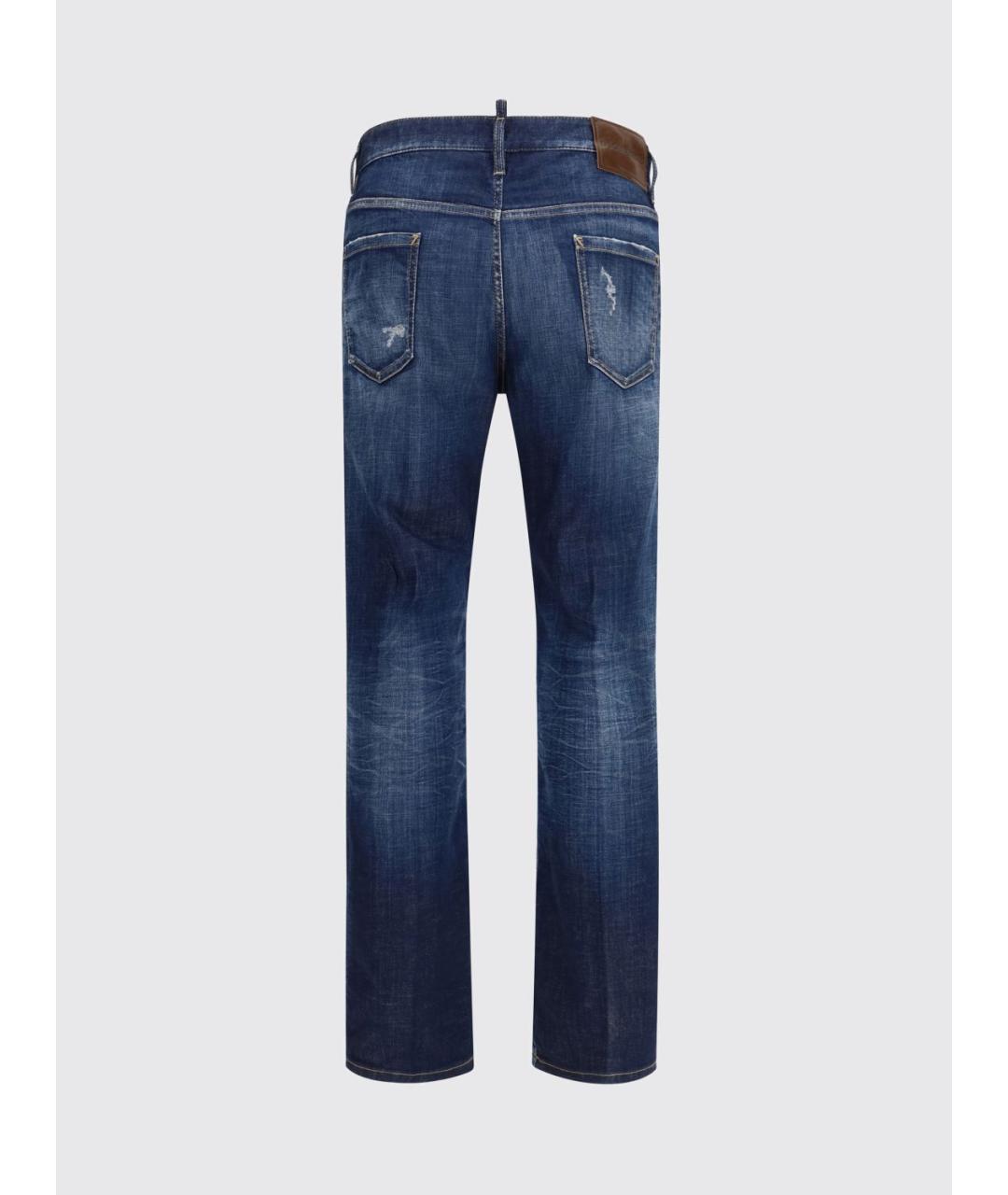 DSQUARED2 Синие хлопковые прямые джинсы, фото 3