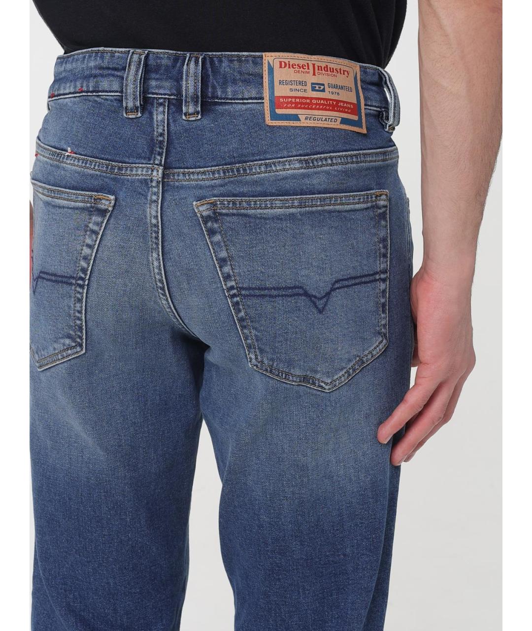 DSQUARED2 Синие хлопковые прямые джинсы, фото 3