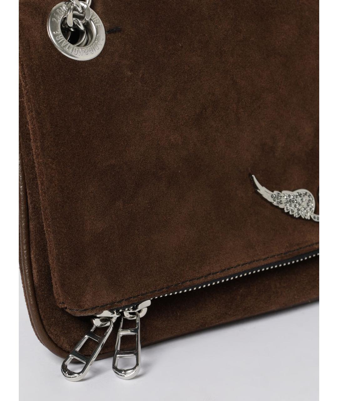 ZADIG & VOLTAIRE Коричневая замшевая сумка через плечо, фото 3