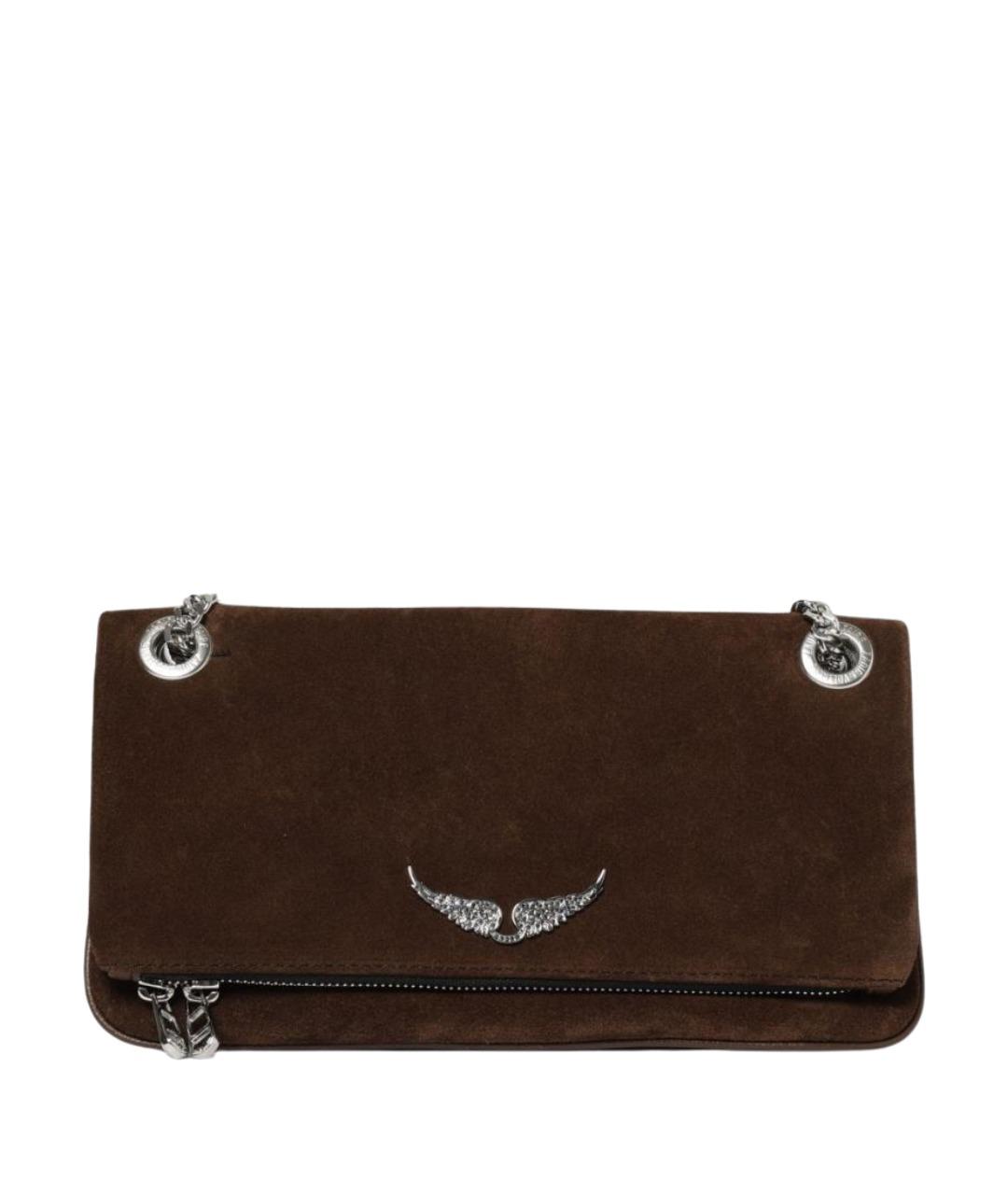 ZADIG & VOLTAIRE Коричневая замшевая сумка через плечо, фото 1