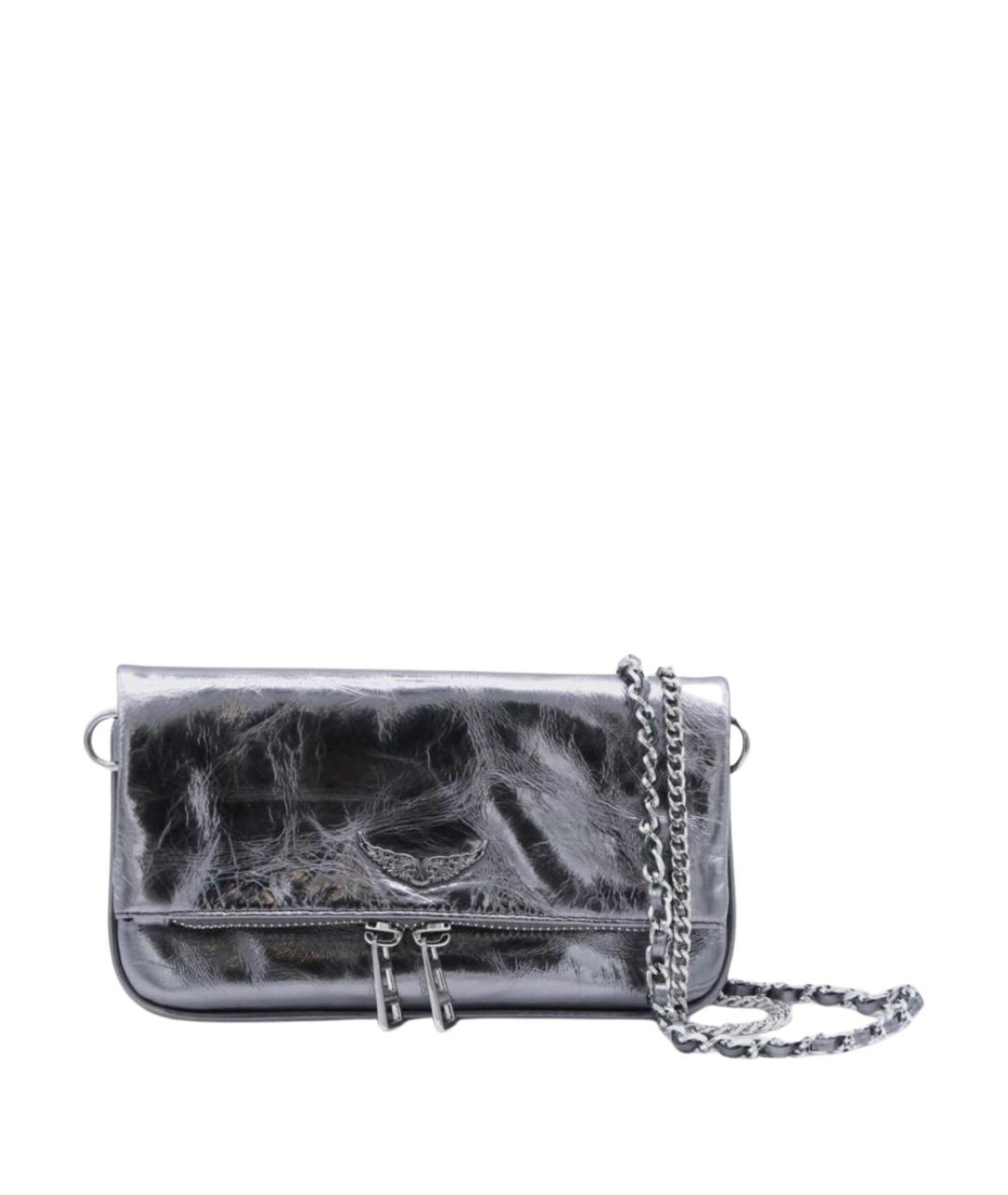 ZADIG & VOLTAIRE Серебряная кожаная сумка через плечо, фото 1