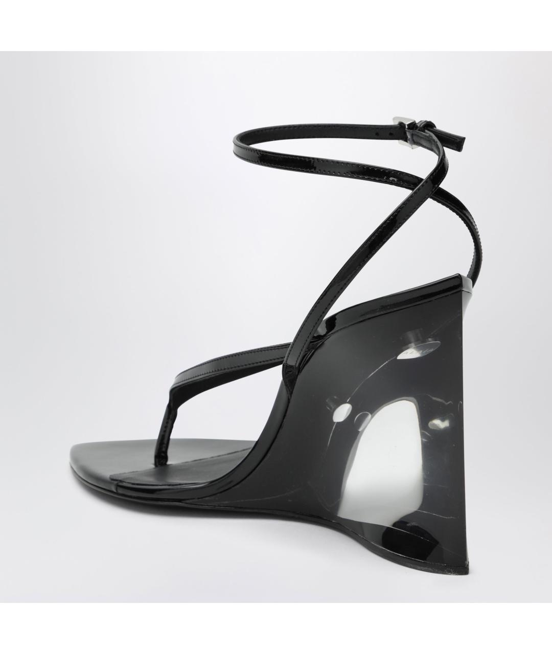 ALAIA Черные кожаные босоножки, фото 2